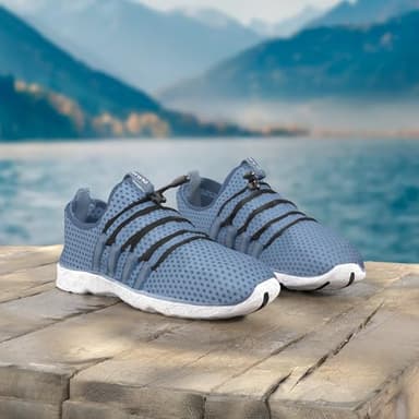 DLGJPA Women's Lightweight Quick Drying Water Shoes for Beach or Water Sports Slip On Walking Shoes Navy - Image 2