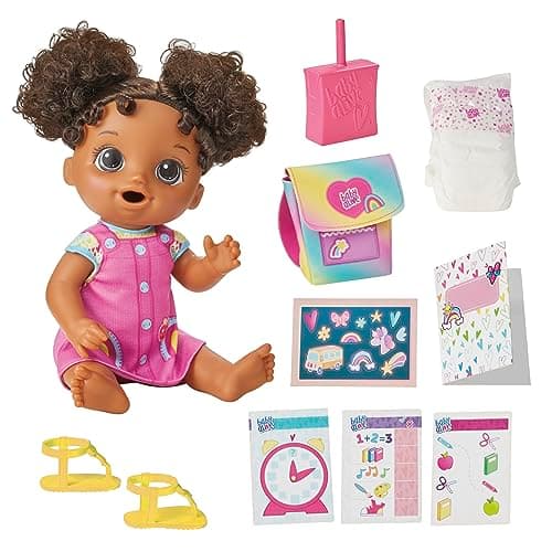 Baby Alive Time for School Baby Doll Set, 12 Inch, Back to School Toys for Girls & Boys, Black Hair, Preschool Gifts for Kids, Ages 3+ (Amazon Exclusive) - Image 1