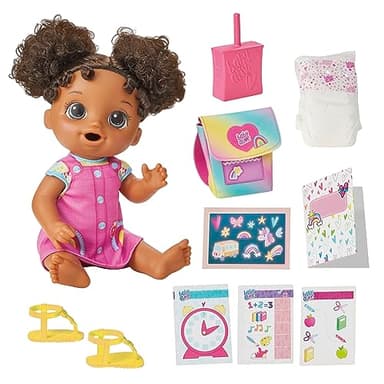 Baby Alive Time for School Baby Doll Set, 12 Inch, Back to School Toys for Girls & Boys, Black Hair, Preschool Gifts for Kids, Ages 3+ (Amazon Exclusive) - Image 1