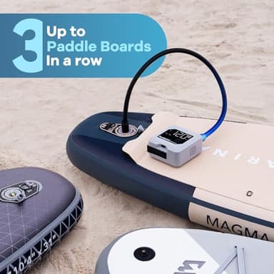 20PSI Electric Paddle Board Pump, Rechargeable Battery-Powered, Intelligent Dual Stage Inflation & Deflation, Auto-Off SUP Air Pump for Stand Up Paddle Boards,Surfing Kite, Tent, Mattress - Image 3