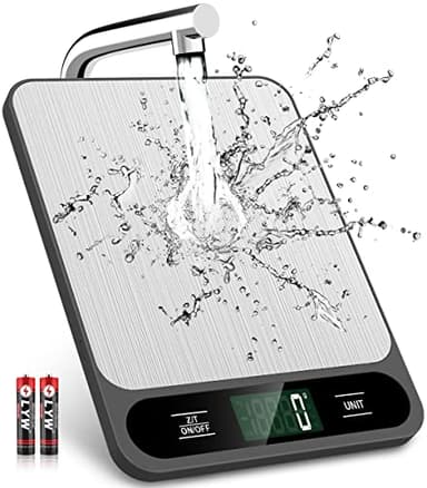 Mik-Nana Food Scale, 10kg/22lb Digital Kitchen Scale Weight Grams and Ounces for Baking Cooking Coffee Package Postage, 6 Units with Tare Function, LCD Display, Easy Clean Stainless Steel - Image 1