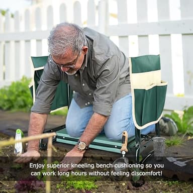 KVR Upgraded Garden Kneeler and Seat with Thicken & Widen Soft Kneeling Pad,Heavy Duty Foldable Gardener Stool with 2 Tool Pouches,Gardening Gifts for Women Mom Men Seniors¡­… - Image 7