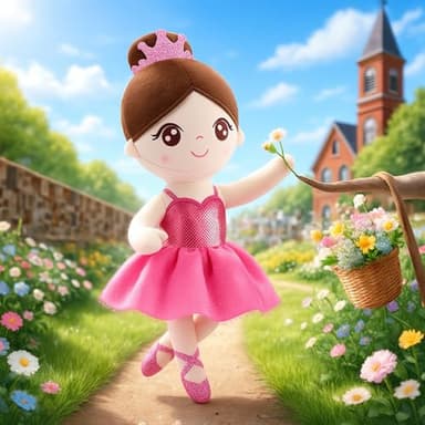 Gloveleya Ballet Toy Baby Girl Gifts Dolls Soft Plush Toy Ballet Girl Doll Peach 14 Inches with Gift Box - Image 3