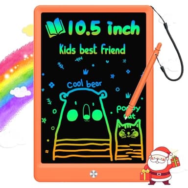 BUKEBU LCD Writing Tablet Doodle Board, Colorful Drawing Pad, Electronic Drawing Tablet, Drawing Pads,Travel Gifts for Kids Ages 3 4 5 6 7 8 Year Old Girls Boys (10.5 inch, Orange) - Image 1