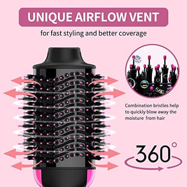 Hair Dryer Brush Blow Dryer in One, Upgraded 4 in 1 Hair Dryer and Styler Volumizer with Negative Ion Anti-frizz Ceramic Titanium Barrel Hot Air Hair Straightener Brush - Image 3