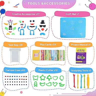Air Dry Clay 50 Colors, Modeling Clay for Kids, DIY Model Magic Clay, Molding Clay Kit with Sculpting Tools, Non-Sticky Soft and Super Light, Arts and Crafts Gift for Boys Girls Kids - Image 3