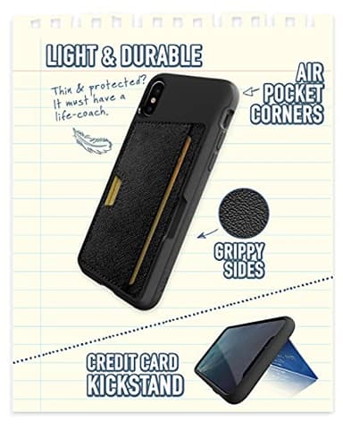 Smartish iPhone Xs Max Wallet Case - Wallet Slayer Vol. 2 [Slim Protective Kickstand] Credit Card Holder for Apple iPhone 10S Max (Silk) - Black Tie Affair - Image 4