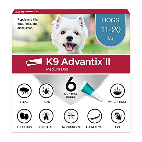 K9 Advantix II Medium Dog Vet-Recommended Flea, Tick & Mosquito Treatment & Prevention | Dogs 11-20 lbs. | 6-Mo Supply - Image 1