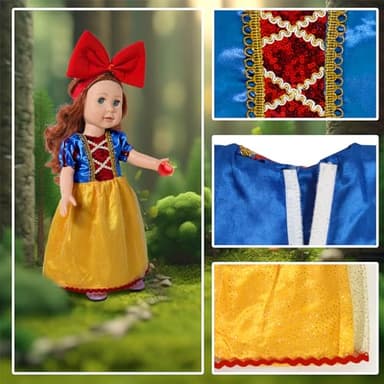 WONDOLL 18 inch Doll Clothes Accessories - 6Pcs Different Princess Costume Dress（NO Doll） - Image 5