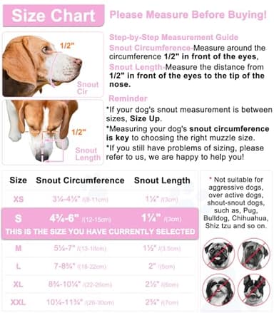 LUCKYPAW Dog Muzzle, Mesh Muzzle for Small Medium Dogs, Soft Mouth Cover to Prevent Biting Chewing, Drinkable Breathable Adjustable Puppy Mouth Guard(Pink, S) - Image 2
