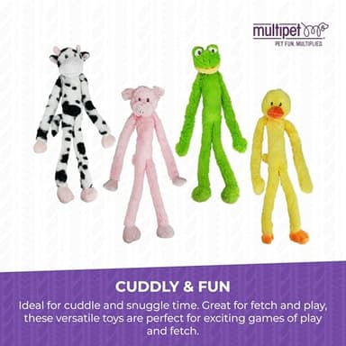 Multipet Swingin' Slevin Frog Dog Plush Toy - Squeaky Dog Toy for All Dogs - Extra Soft Plush Dog Toy - Stuffed Animal Dog Toy for Cuddling & Playing - Cute Dog Pet Toy (27”, Green, 5 Squeakers) - Image 6