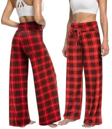 ZOOSIXX Soft Black Pajama Pants for Women, Wide Leg Comfy Casual Lounge Yoga Capri Pants 22'' / 30'' - Image 2