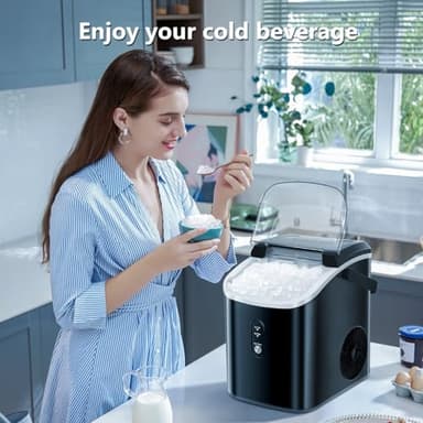 Ice Maker Countertop with Soft Chewable Ice, 22 lbs/24Hrs Ice Maker with Basket and Scoop, Removable Top Cover, Auto-Cleaning for Home/Party/RV/Camping - Image 5