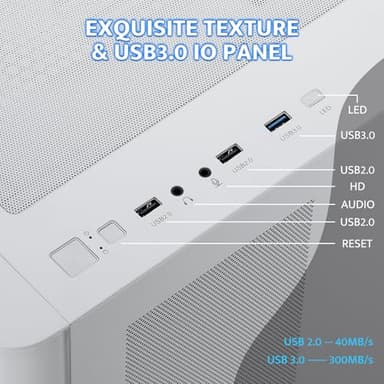 darkFlash Micro-ATX Gaming PC Case, MATX PC Case with 3 x 120mm ARGB Fans, Panoramic View Dual Tempered Curve Glass Computer Case, USB 3.0 Port, Supports Dual 360mm AIO, White(DPW90M) - Image 6
