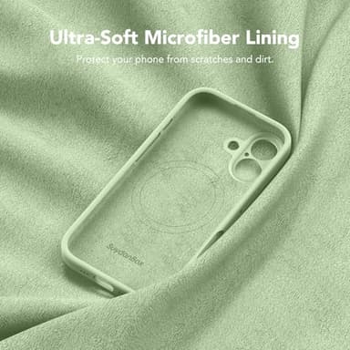 SuydanBox Magnetic for iPhone 17 Case, Compatible with MagSafe, [Full Camera Protection][Screen Protector] Silicone Shockproof Protective Phone Case for iPhone 17 6.3", Matcha - Image 5