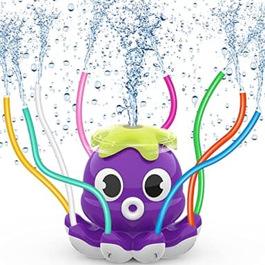 SAMTOP Outdoor Water Spray Sprinkler for Kids and Toddlers, Summer Outside Toys Backyard Games with 8 Wiggle Tubes, Attaches to Garden Hose Splashing Fun Toys for 3 4 5 6 7 8 Year Old Boys Girls Gifts - Image 1