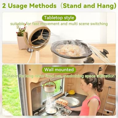 Solaradgy portable range hood with 2-Speed Suction, 125° Adjustable Angle & Reusable Carbon Filter, portable Kitchen Exhaust Fan for Stove, RV & Camping - Image 3