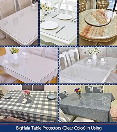 Clear Plastic Tablecloths Furniture Dining Room Table Protector Thick Protective Desk Cover PVC Vinyl Tabletop Protection Pad Easy Clean Polyester Wipeable Waterproof Plastic Cloths 42 x 60 Inch - Image 8