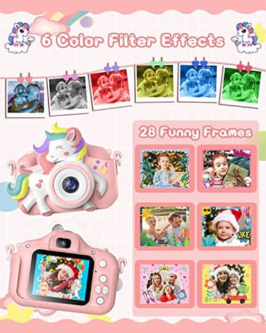 Kids Camera for 3-8 Years Old Toddlers Childrens Boys Girls Selfie Camera 20 MP HD 1080P IPS Screen Dual Digital Toy Camera for Kids Christmas Birthday Gifts with 32Gb Card - Image 3