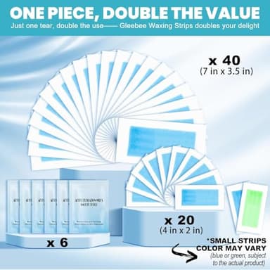 Wax Strips for Hair Removal for Women and Men 60 Counts – 40 Body 20 Facial Strips for Face, Arms, Legs, Underarms – Facial Wax Strips for Women - Image 3