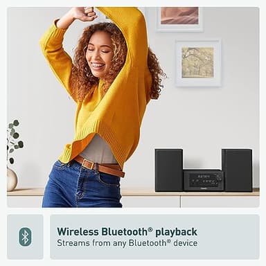 Panasonic Compact Stereo System with CD Player, Bluetooth, FM Radio and USB with Bass and Treble Control, 80W Stereo System for Home with Remote Control - SC-PM700PP-K (Black) - Image 4