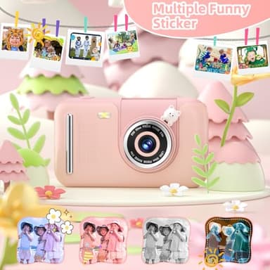 Kids Camera Girls for 3 4 5 6 7 8 9 Years Old Girls,1080P HD Video Selfie Camera with 32G SD Card Kids Digital Camera Toys for Toddler Birthday Gifts Pink - Image 4