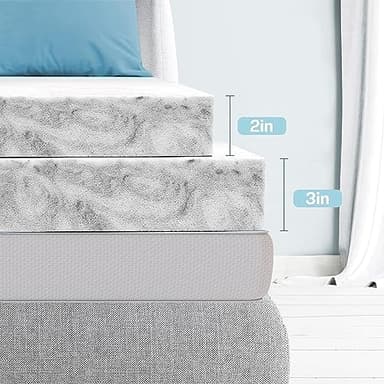 BedsPick 2 Inch Mattress Topper Twin XL Memory Foam, Mattresses Pad Extra Long Twin Charcoal Infused, Soft College Dorm Bed Toppers, CertiPUR-US and Oeko-Tex Standard 100 Certified - Image 9