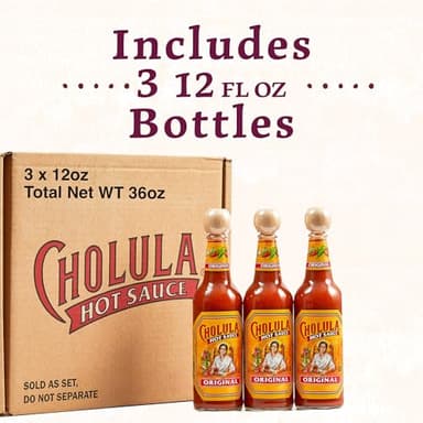 Cholula Hot Sauce Multipack, Original, Product of Mexico, Gift Set Includes Three 12 Fl Oz Bottles, Blend of Arbol & Piquin Peppers with Spices for Eggs, Rice, Tacos, Huevos Rancheros & More, 3 count - Image 12