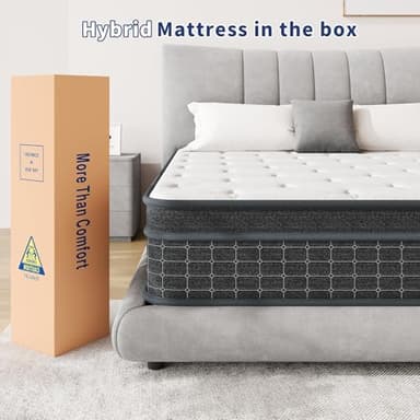 SupremeSleep King Size Mattress, 12 Inch King Mattress in a Box, Memory Foam Hybrid Matress with Individual Pocket Spring for Motion Isolation, Pressure Relief, Medium Firm Feel, CertiPUR-US - Image 6