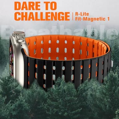 Bandletic Magnetic Watchband Compatible with Apple Watch Ultra Band Men Women, Silicone Sport Replacement Strap for iWatch 49mm(Ultra 3/2/1),46mm(11/10),45mm(9/8/7),44mm(SE3/SE2/SE/6/5/4),42mm(3/2/1) - Image 2