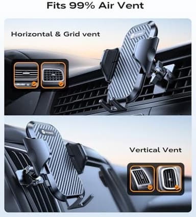 VICSEED 2025 Upgrade Ultra Stable Car Phone Holder Mount [Never Fall Off & Won't Break] Universal Air Vent Phone Mount for Car Easy Clamp Phone Holders for Your Car for iPhone 17 Pro Max 16 15 14 13 - Image 3