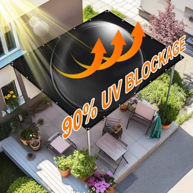 Artpuch Pergola Shade Cover with Grommets 6x8 FT 90% UV Block Outdoor Sun Shade Cloth Privacy Screen for Patio (Customized Available) Black - Image 3