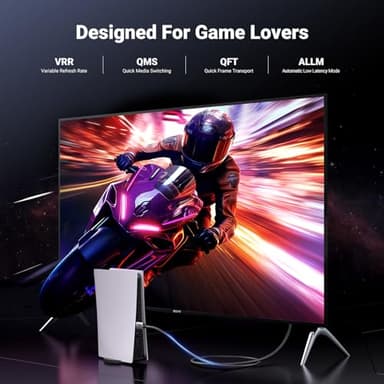 UGREEN 8K HDMI 2.1 Cable 48Gbps 6.6FT, Certified Ultra High Speed HDMI Cord Aluminum, 4K@240Hz 120Hz 10K 8K@60Hz, HDCP 2.2&2.3, eARC HDR 10 Dolby Compatible with PS5/Blu-ray/Roku TV/Switch 2/Mac mini - Image 4