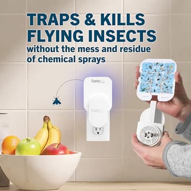 Safer Home Indoor Plug-in Fly Trap - SH502-2R4SR - Effective Fruit Fly Traps for Indoors, Gnat Traps for House Indoor, 400 Sq Ft Protection - Style: 2 Devices + 4 Glue Cards - Image 2