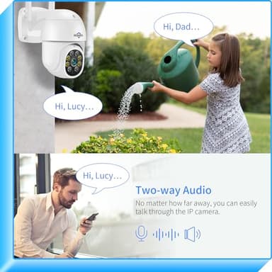 Hiseeu 2K 3MP PTZ Security Camera Outdoor,WiFi Camera, Auto Tracking&Light Alarm Floodlight & Color Night Vision,Two-Way Audio, Plug-in Cable,Compatible Wireless Camera System - Image 4
