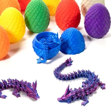Zobetro 3D Printed Dragon with Surprise Egg, Articulated Crystal Dragon in Egg, Executive Dragon Fidget Desk Toys, Decorative Egg Gifts for Boys Kids Home Decor(Green) - Image 6