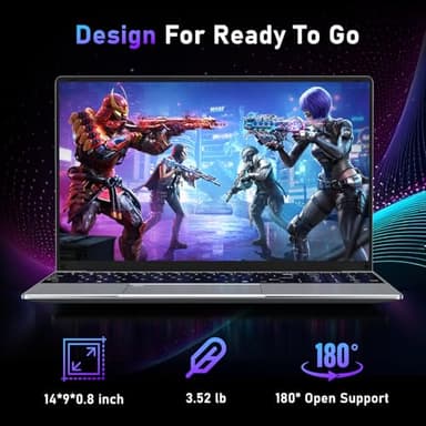NAIKLULU Gaming Laptop,15.6 Inch Laptop Computer,16GB RAM 1TB SSD,AMD Ryzen 5 7430U (up to 4.3Ghz,Beat 5700U),AMD Radeon Graphics,15.6”FHD 1920 * 1080 Display,WiFi 5,BT5.0,Backlit Keyboard - Image 7