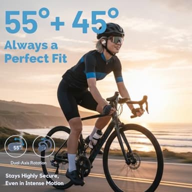 Open Ear Earbuds, Open Ear Headphones with 16mm Speakers, Bluetooth 5.4 Wireless, Biaxial Rotation, Lightweight, 20H Playtime, Over Ear Bluetooth Headphones for Running, Workout, IPX5 Waterproof - Image 2