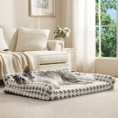 FURTIME Orthopedic Dog Beds Large Sized Dog, XL Washable Memory Foam Pet Couch Bed with Removable Washable Cover, Non-Slip Bottom with Bolster Sides, Grey - Image 4