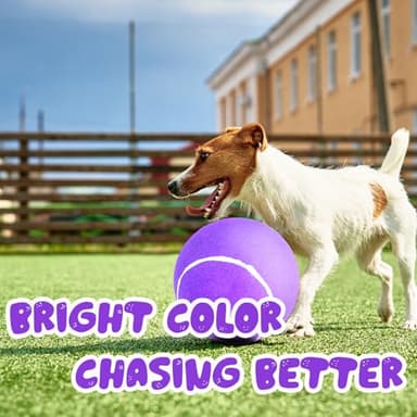 Banfeng Big Tennis Ball for Dogs, Giant Dog Tennis Ball Toy Large Outdoor Sports Gift for Small Medium Large Dog (Purple, 9.5 inch) - Image 5