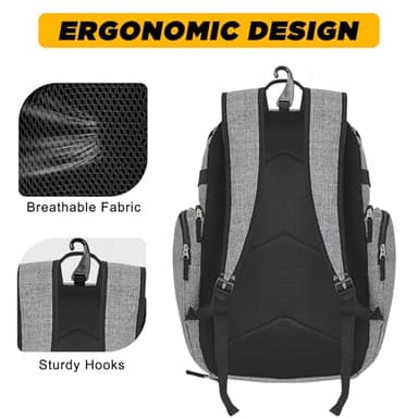 Goloni Basketball Backpack,Large Sports Bag with Ball Compartment & Shoe Compartment, Best for Basketball, Soccer, Volleyball,Gym, Travel - Image 5