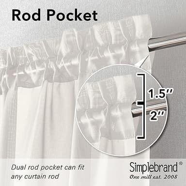 Simplebrand Ivory Sheer Curtains 84 Inches Long, Light Filtering Rod Pocket Solid Color Window Sheer Curtain Panels, Elegant Curtains & Drapes for Living Room, Bedroom 2 Panels (Ivory, 42" W x 84" L - Image 4