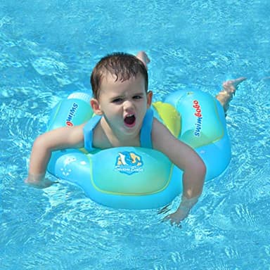 [New Upgraded] Swimbobo Baby Swimming Float Kids Inflatable Swim Ring with Safety Support Bottom Swimming Pool Accessories for 3-36 Months (Blue, XL) - Image 7