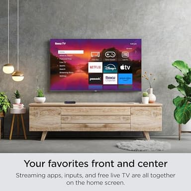 Roku Smart TV – 55-Inch Plus Series 4K QLED RokuTV with Roku Voice Remote Pro, Dolby Vision, Striking 4K Resolution, Automatic Brightness, & Seamless Streaming – Live Local News & Sports - Image 3