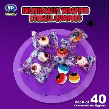 Amos Halloween Gummy Candy 2-Pack – Spooky Mix of Gummy Eyeballs & Body Parts, Individually Wrapped Halloween Candy for Trick-or-Treating, Party Favors, and Haunted House Snacks - Image 4