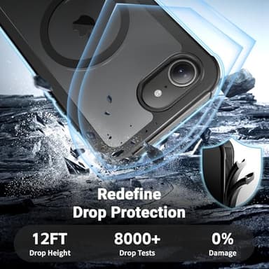 jaroco Magnetic for iPhone 16e Case, [Compatible with MagSafe][Military Grade Drop Protection][Heavy Duty Protection][Non-Slip][Shockproof] 2-Layer Durable Bumper Phone Case 6.1''-Black - Image 3