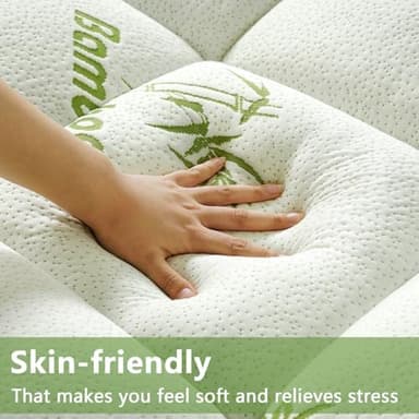 Full Size Mattress Topper for Back Pain,Premium Viscose Made from Bamboo 1200 GSM Extra Thick Mattress Pad,Quilted Fitted Pillow Top Mattress Cover with Deep Pocket Up to 21 Inches（54 * 75inch） - Image 5