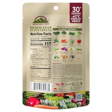 Himalayan Chef Superfood Veggie Crisp 30g each Freeze-Dried Super Greens Snack 30+ Organic Green Veggie Mix Protein-Rich, Nutrient-Packed, Gluten-Free - Image 2