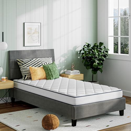 Novill 8 Inch Foam and Spring Hybrid Mattress, Twin Mattress in a Box, Medium Support, CertiPUR-US Certified Foam & Steel Coils, Durable Design, Guest and Youth Bedroom, Eco-Friendly Packaging - Image 1