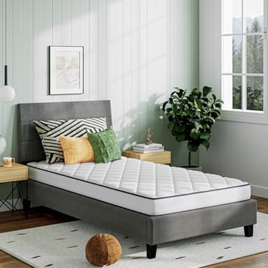 Novill 8 Inch Foam and Spring Hybrid Mattress, Twin Mattress in a Box, Medium Support, CertiPUR-US Certified Foam & Steel Coils, Durable Design, Guest and Youth Bedroom, Eco-Friendly Packaging - Image 1